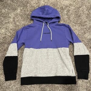 Volcom Colorblock Sweater Purple and Gray